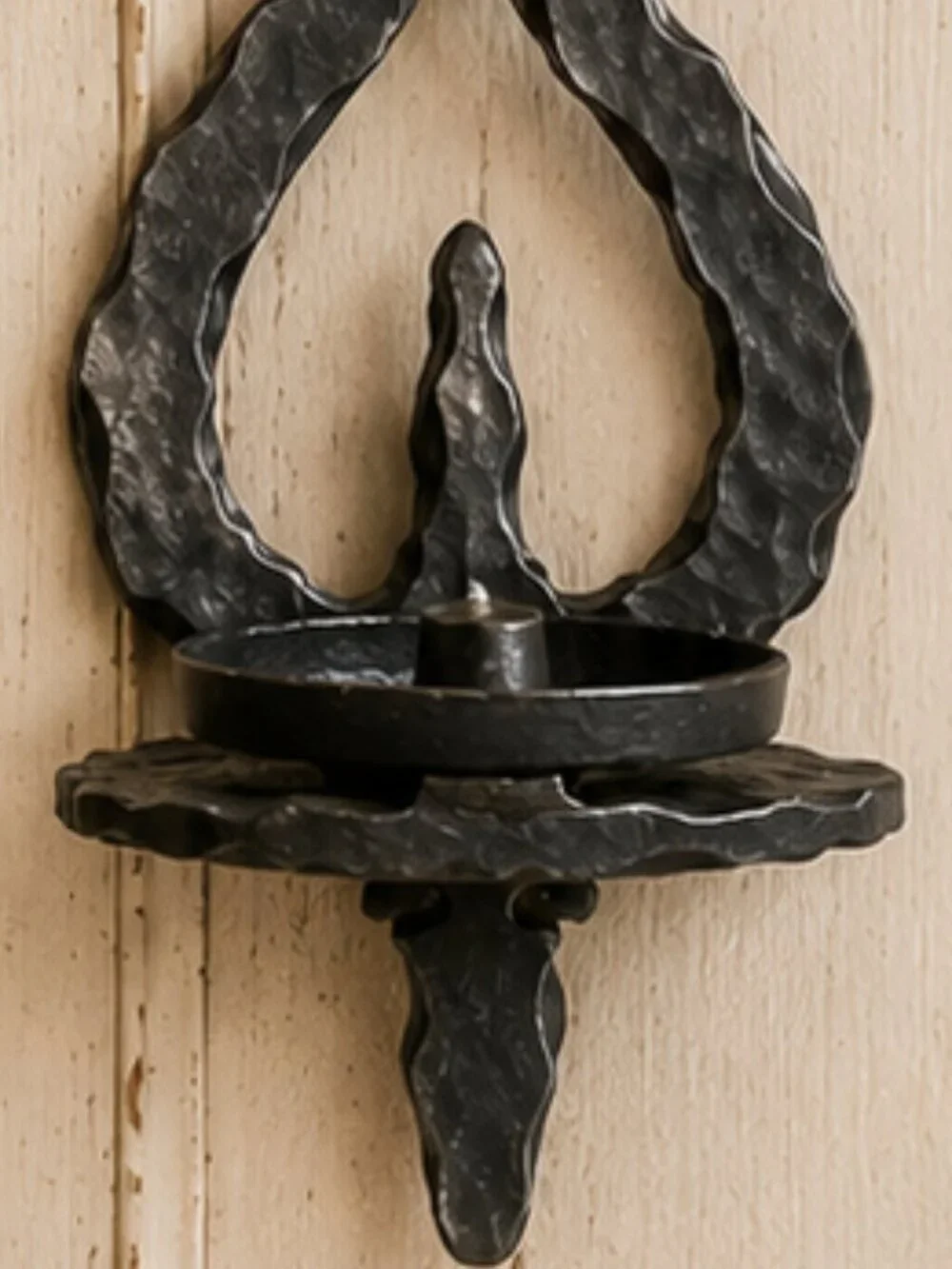 Set of 2 Vintage Homco MCM Gothic Style Hammered Wall Sconce Candlestick Holders